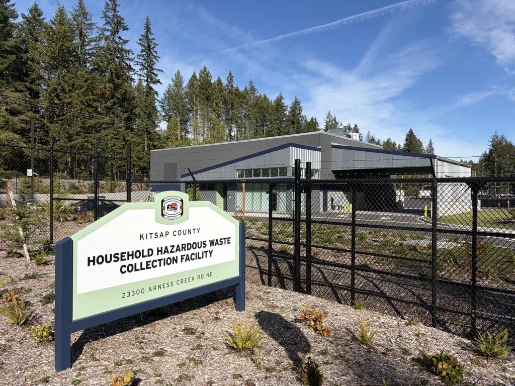 Kitsap County Household Hazardous Waste Collection Facility sign and building